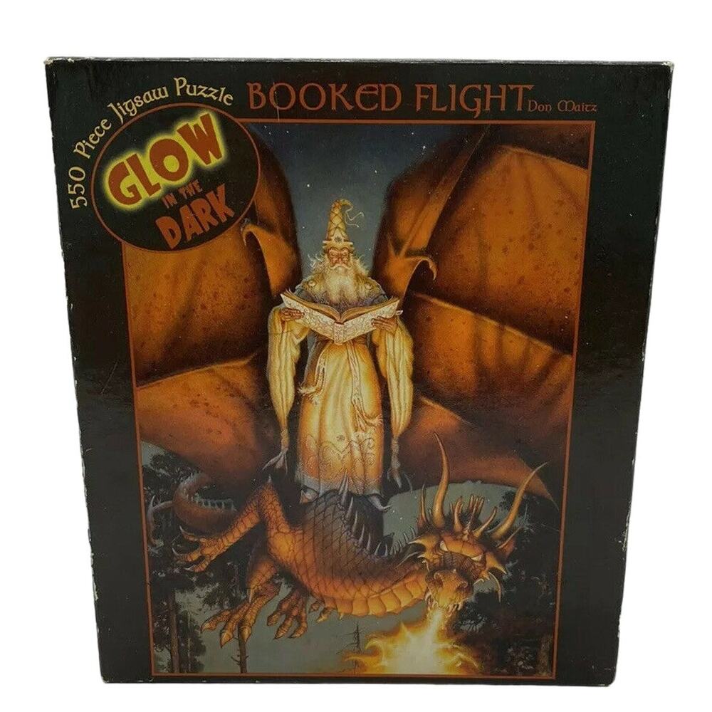 Ceaco Glow In The Dark 550 Piece Jigsaw Puzzle BOOKED FLIGHT. NIB. RARE 2333-13
